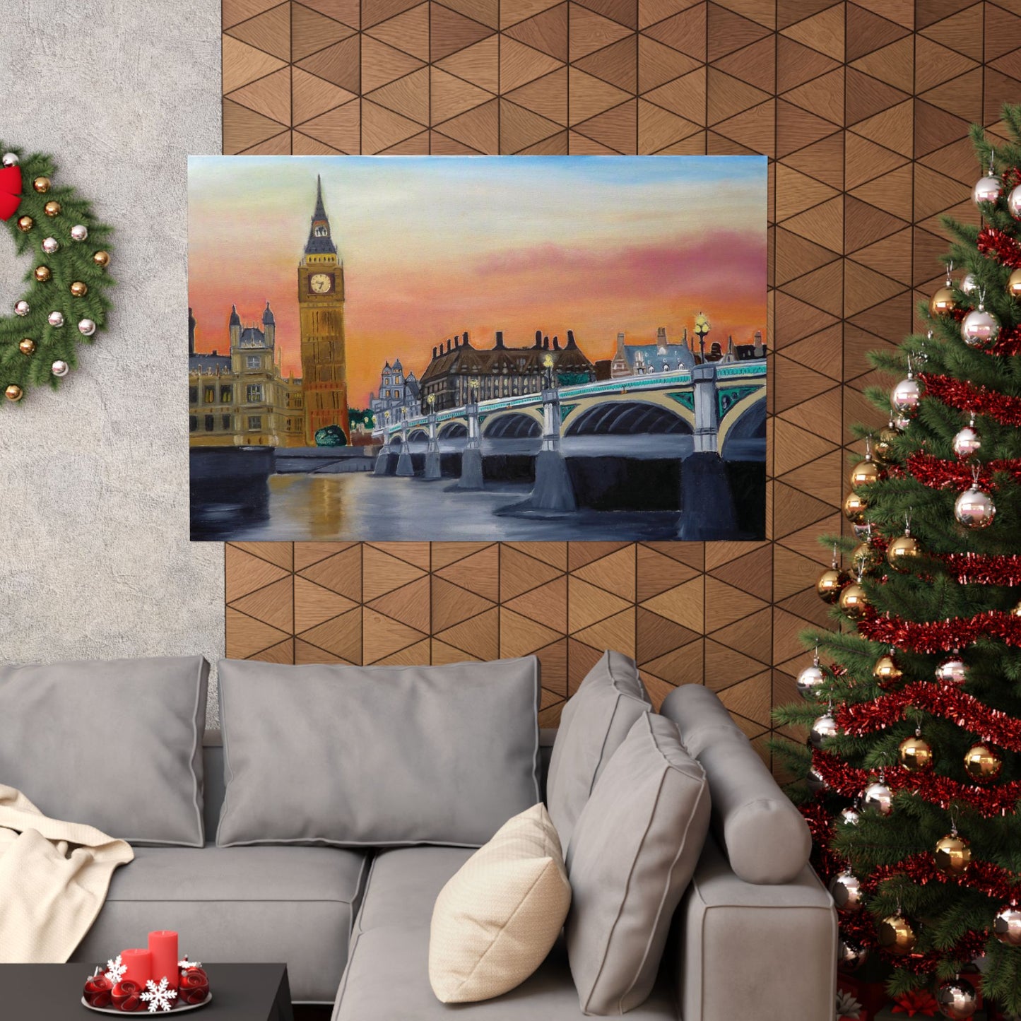 London Westmister Bridge Sunset (Matte Poster Print)