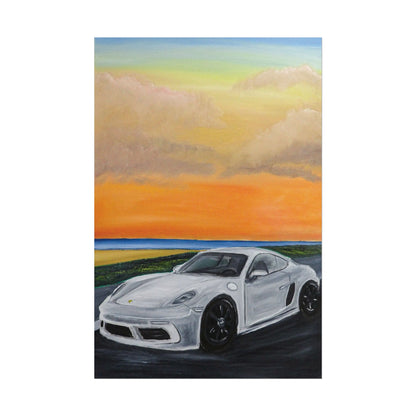 Sports Car Sunset Poster — Rolled Automotive Art Print