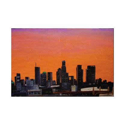 Los Angeles Skyline Sunset Matte Horizontal Poster