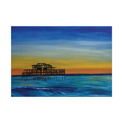 Brighton West Pier Sunset Seascape (Poster Print)