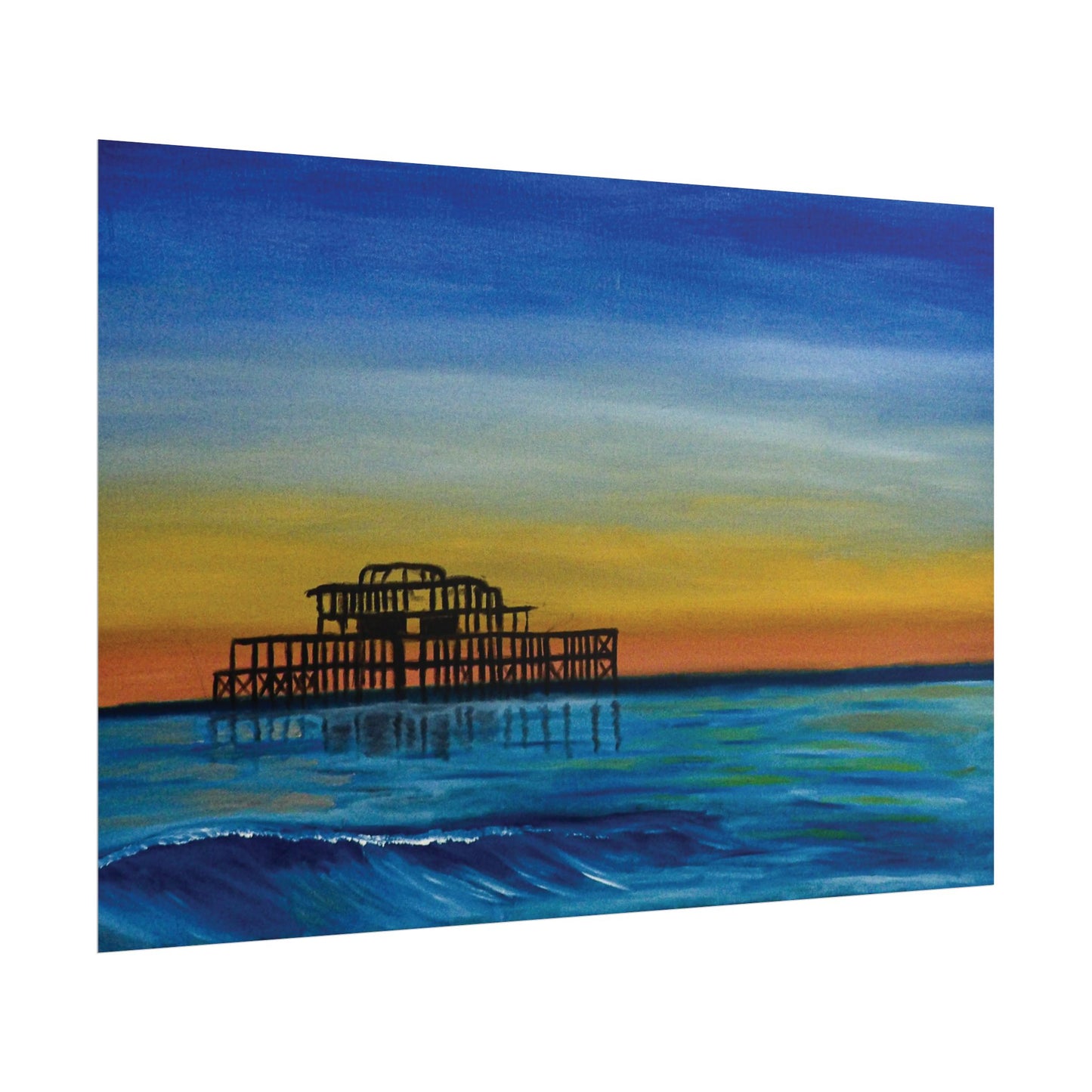 Brighton West Pier Sunset Seascape (Poster Print)