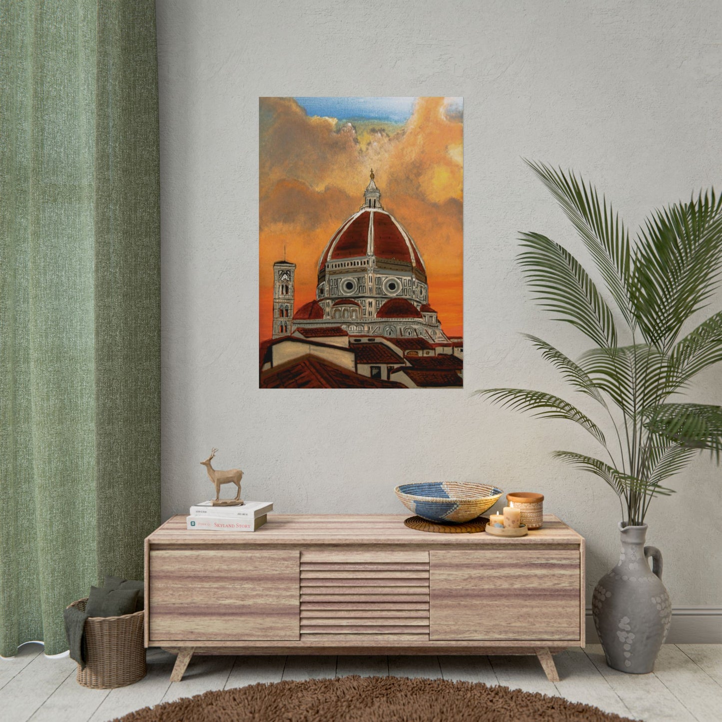Florence Duomo Sunset Poster — Rolled Art Print of Cathedral Dome